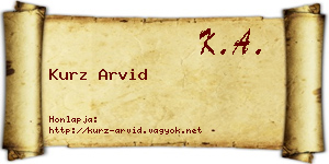 Kurz Arvid névjegykártya